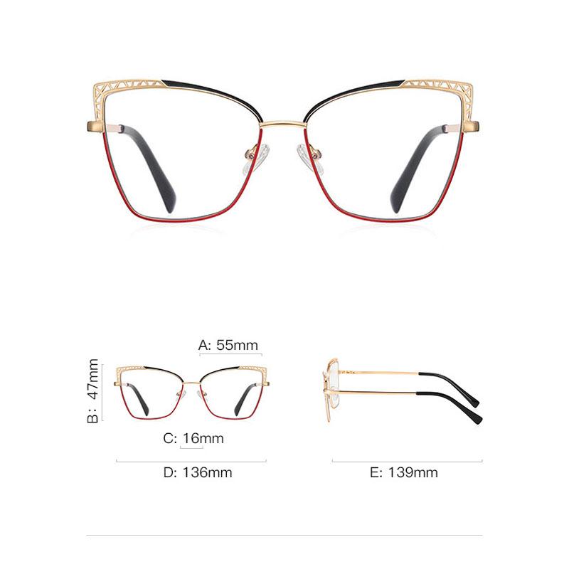 New Style Fashionable Cat-eye Hollow-out Design Anti-blue Light Glasses