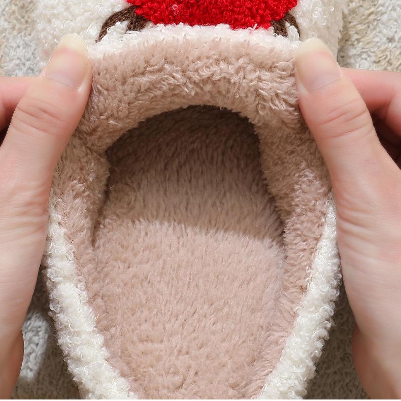 New Comfortable Home Cute Cartoon Santa Claus Winter Cotton Slippers for Men/Women Couples Warm Cotton Slippers
