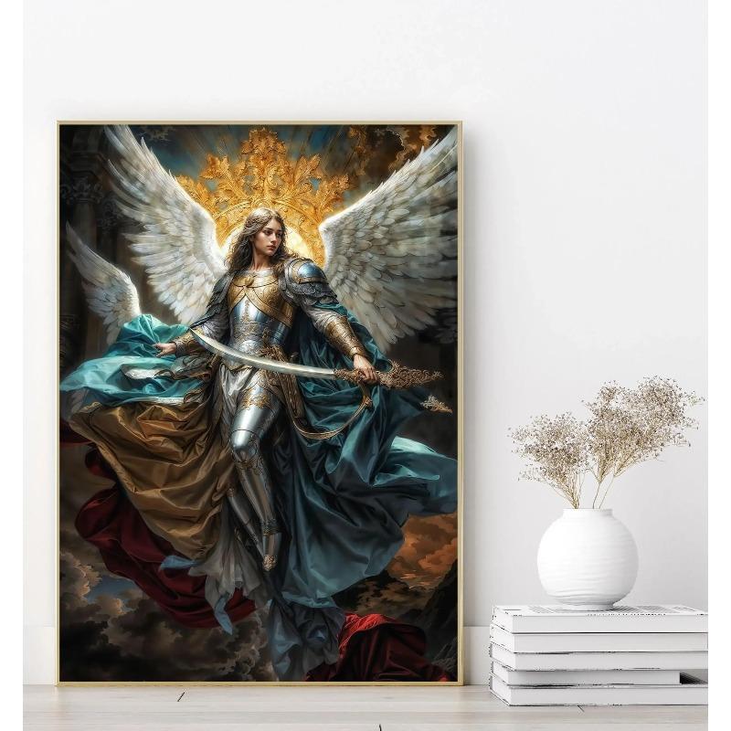Nordic Religious Art Benevolent Portrait Of The Virgin Mary Archangel Canvas Painting Living Room Modern Aesthetics Home Decor