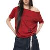 Women's 2025 Off-Shoulder Lazy Style Short-Sleeve Summer Top