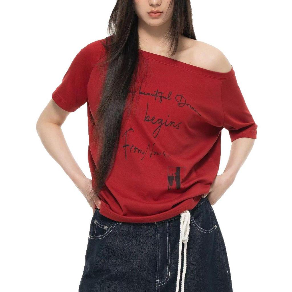 Women's 2025 Off-Shoulder Lazy Style Short-Sleeve Summer Top