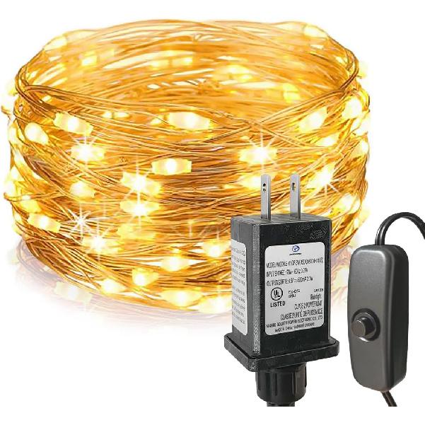 Fairy Lights Plug in,99ft 300 LEDs Christmas Lights Indoor Outdoor Warm White Copper Wire,Long Led Fairy String Lights for Bedroom Party Wedding