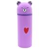 Retractable Pencil Pouch Silicone Stationery Box Portable Cartoon Bear Pencil Case  Desk Organizers