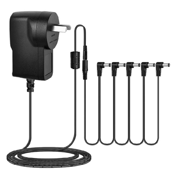 9VDC1A Tip Negative 5 Way Daisys Chain Cables Guitar Effect Pedal Power Adapter
