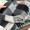 Winter atmosphere plaid 100 wool scarf women's winter versatile couple warm shawl dual-purpose
