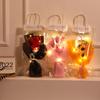 Artificial Flower with Bag Glowing Romantic Mother's Day Gifts Realistic Fake Rose Dried Flower Bouquet Home Supplies