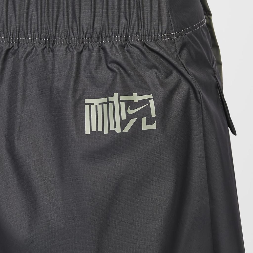 Nike Sportbekleidung Tech Pack Farbverlauf Webgürtel Elastisch Outdoor-Sport Freizeit Langer Rock Röcke für Damen Dunkelrauchgrau HF0815-070