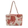 Large Capacity Shopper Bags For Women Winter Travel Tote Bag Cow Printing Plush Shoulder Bag Ladies Handbag Designer Bolsos