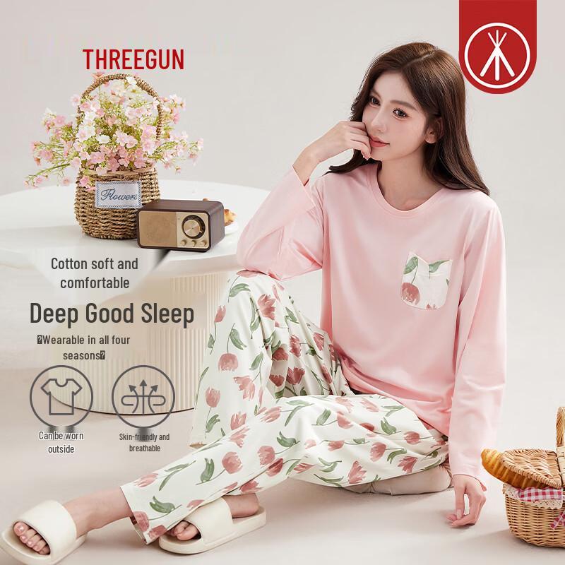 Women s Cotton Long-Sleeve Pajama Set XL