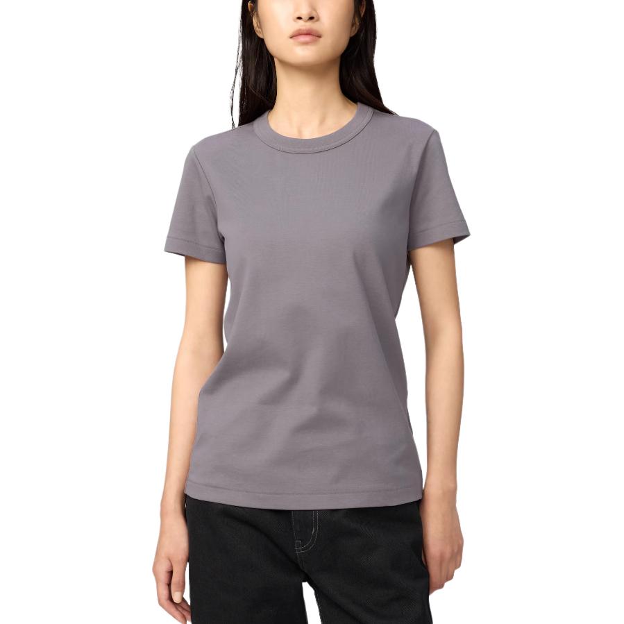 Uniqlo U Series Round Neck Straight Fit Solid Color Short Sleeve T-Shirt Women Tops 483456-74