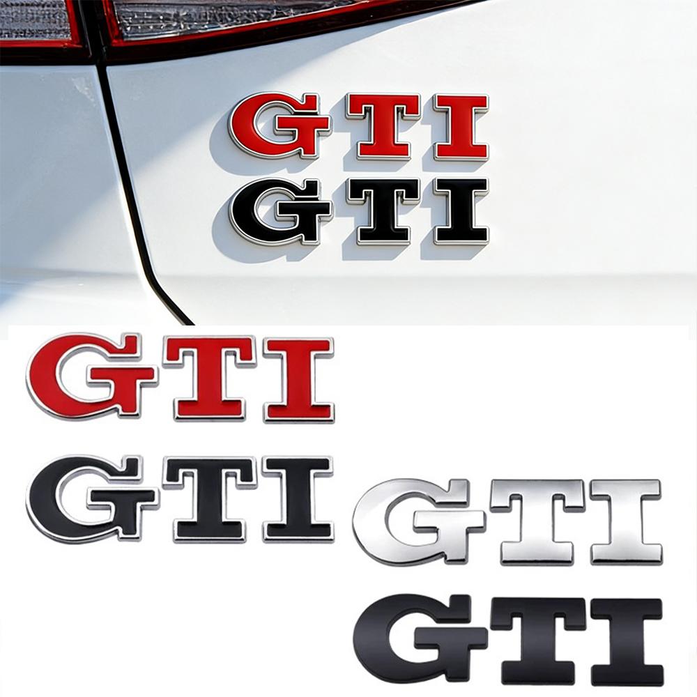 Cpbtj9 1 peça Emblema de Metal 3D GTI Emblema Frontal da Grelha do Carro Adesivo do Porta-malas Traseiro Para VW Polo Golf 5 Mk5 MK6 Jetta Tiguan Passat