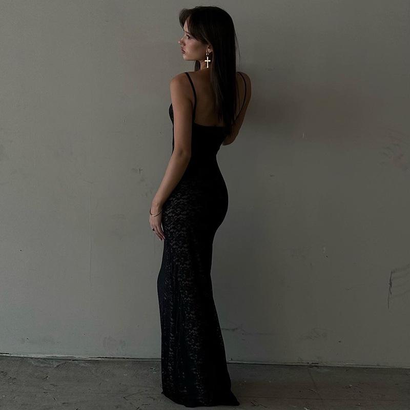 Summer New Women's Fashion Camisole Sexy Lace Low-cut Bodycon Bodycon Dress