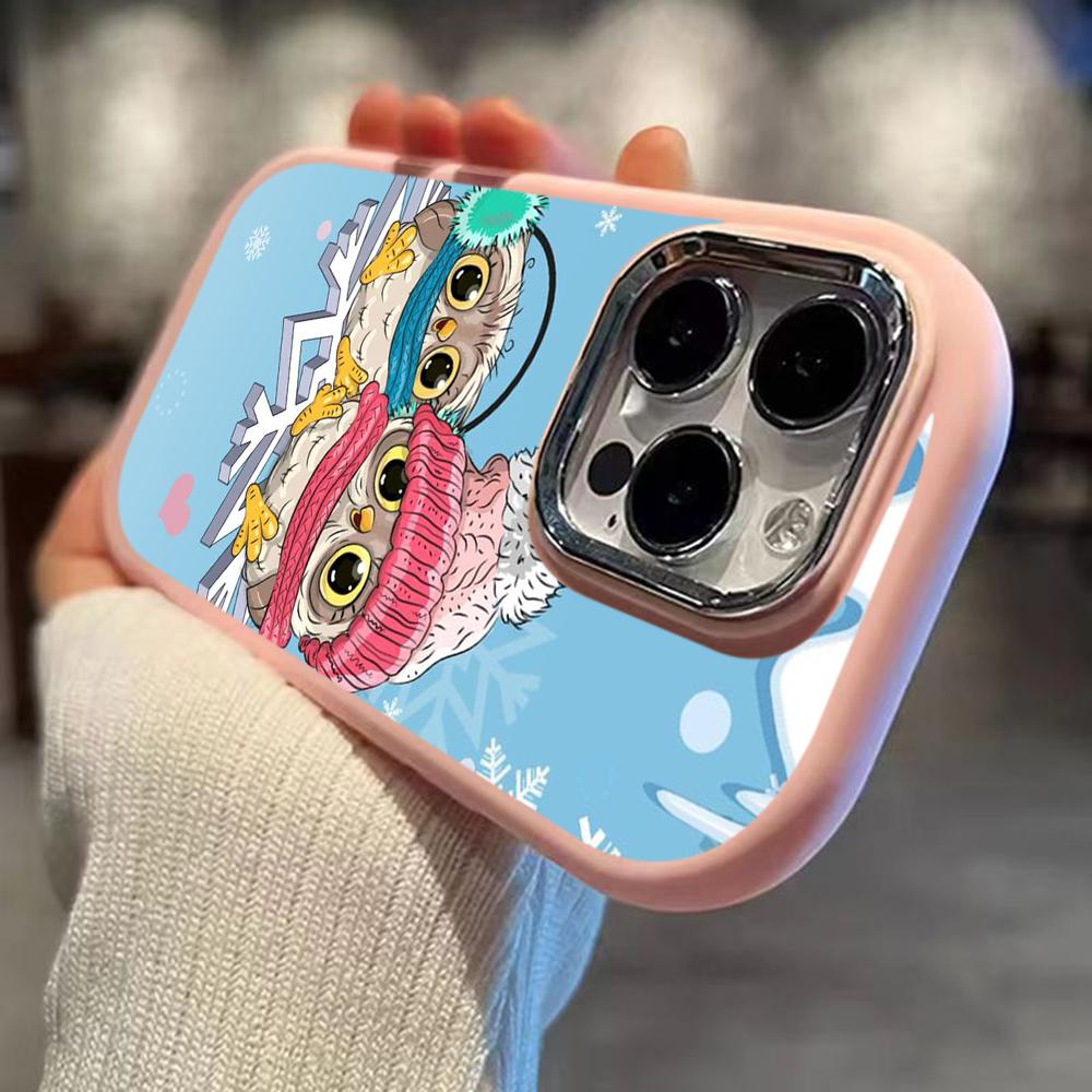 N110 Happy New Year Merry Christmas snowman Soft Phone Cases for iPhone 16Pro Max Xiaomi 11 Lite 5G NE Redmi Plating Frame Camera Protector Back Cover