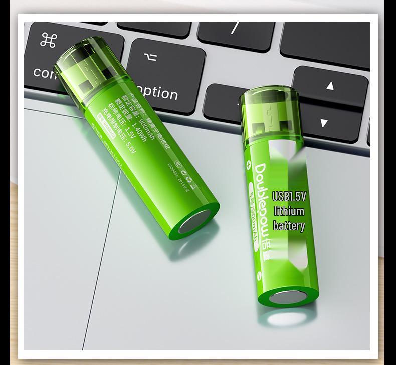 Double Capacity USB Rechargeable AA Lithium Battery 1.5V for Remote Controls, Game Controllers, Smart Locks (Size 5) In Stock