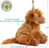 [VIAHART] Highland Cow "Henry" Plush Toy – Brown, Size M (Approx. 29 cm), Soft and Fluffy Cow Plush, Hand Washable