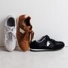 HIMIKO Flat Suede Combination Sneakers, Black, 657302, Comfortable Cushioned, 1.5cm Heel, Lace-Up, Black, Size 255