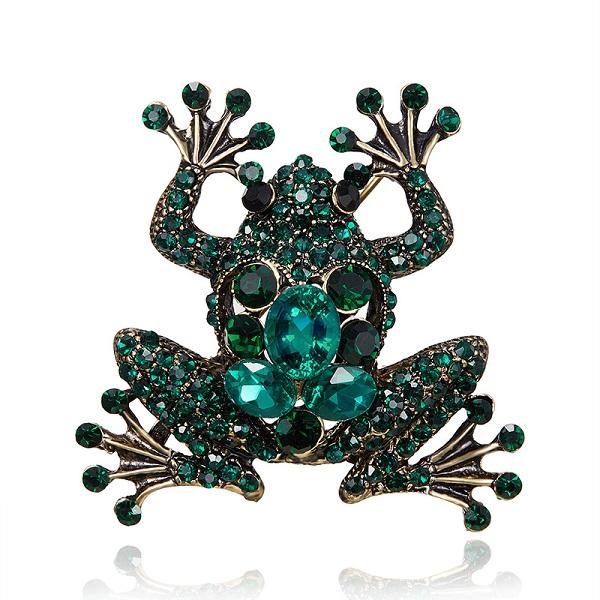 Cute Small Cat Deer Frog Owl Seahorse Brooches For Women Animal Design Rhinestone Brooch Enamel Pin Jewelry Christmas Gift