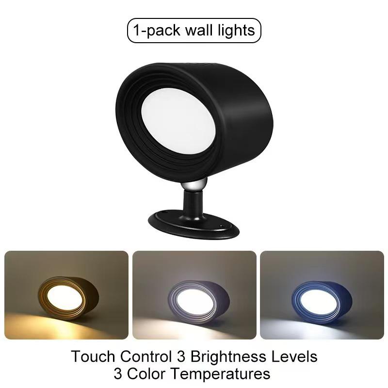 USB Rechargeable Magnetic LED Wall Light - Dimmable with Remote and Touch Control for Indoor Bedroom Decor and Reading