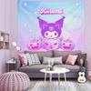 Cute Sanrio Kuromi Printed Tapestry Kawaii Dormitory Room Decoration Wallpaper Bedroom Home Aesthetic Decoration