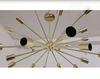 24 Light Elegant Ceiling Down Rod Pendant Mid Century Modern Raw Brass Sputnik chandelier light Fixture