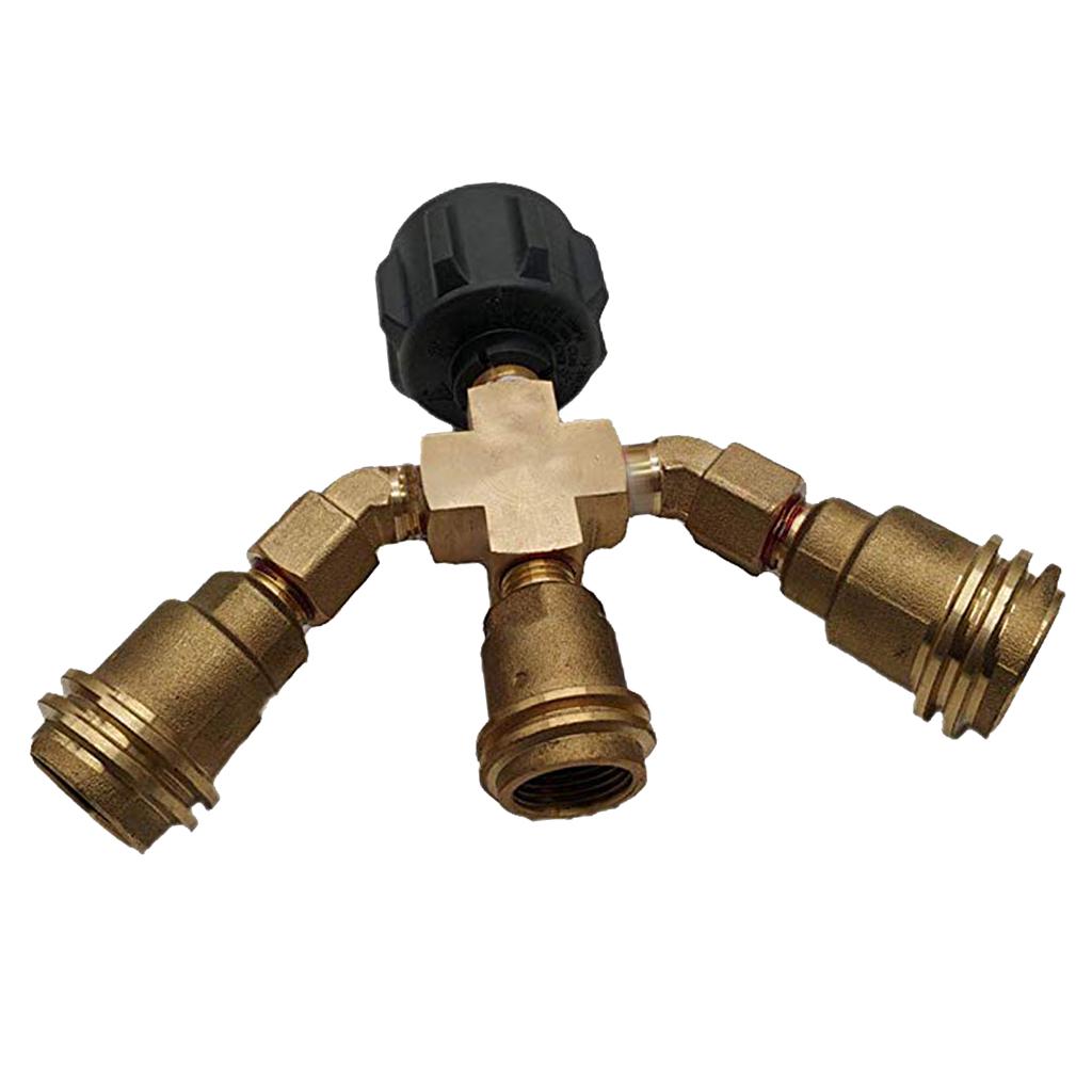 1x Heavy Duty Three Way Air Hose Quick Coupler Connector Manifold Fittings 1//4/'/'