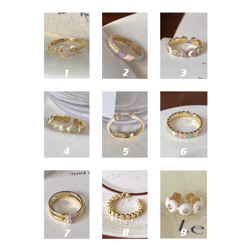 French Adjustable Elegant Style Ring For Women With Unique Geometric Design In Copper Material