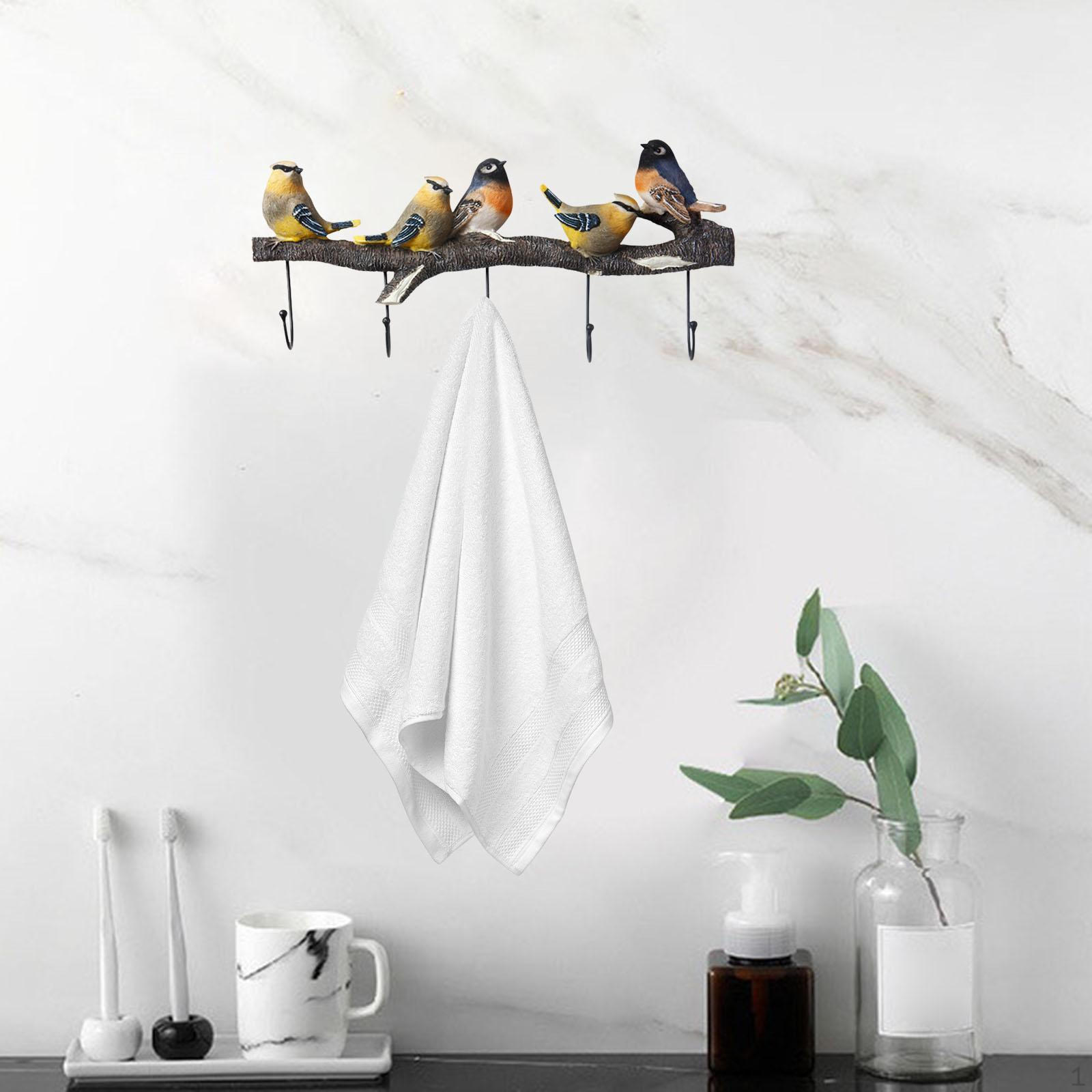 

Cute Coat Hook, Keychain Holder Hangers Wall Mount Shelf Clothes Rack Art Crafts Decorative Ornament 44cmx19.5cmx5.5cm_Five Birds