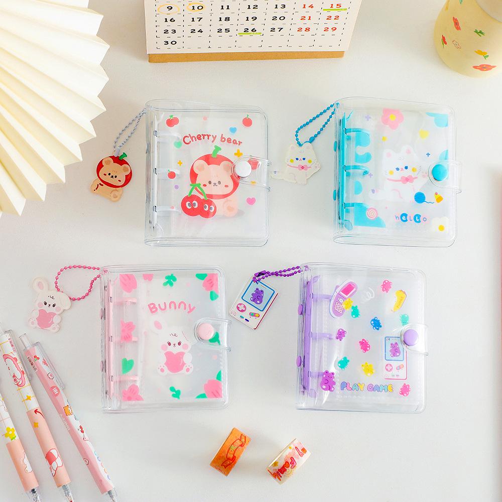 Korean PVC Cartoon Binder: 3-Ring Photo Album & Sticker Storage for DIY Journals & Card Collection