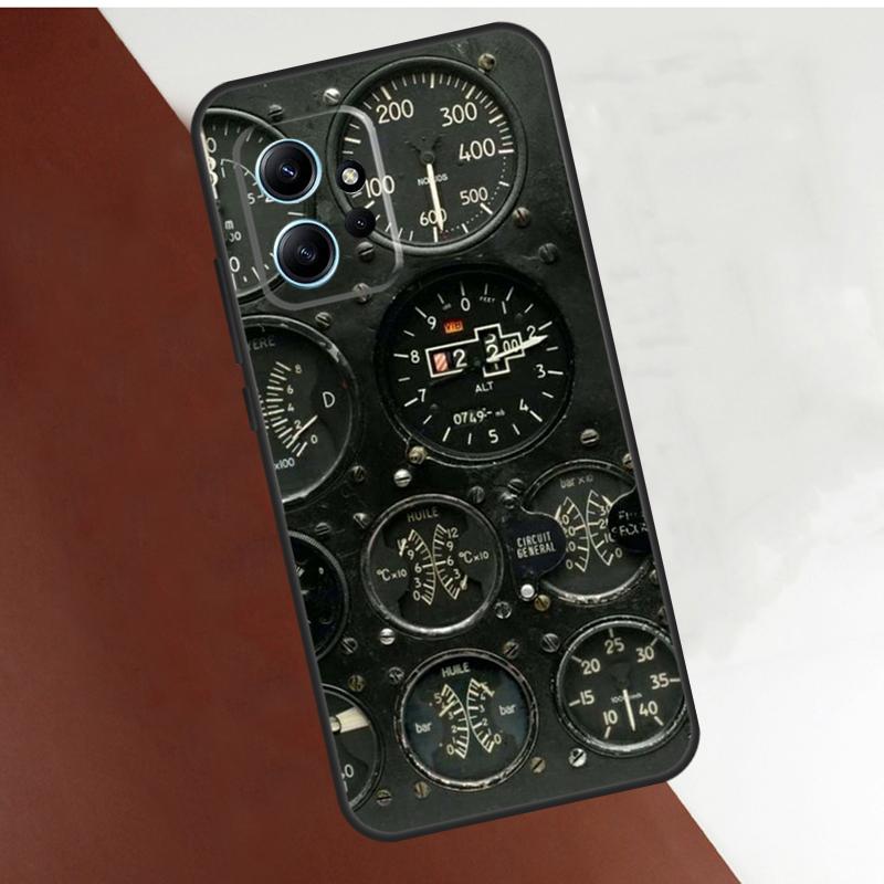 Aircraft Cockpit Dashboard Case For Xiaomi Redmi Note 14 10 11 12 13 15 Pro Plus Cover For Redmi 15 14C 12C 10C 13C 15C