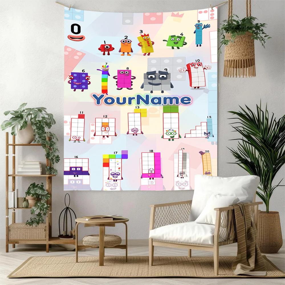 Numberblocks Benutzerdefinierter Name Wanddekoration Wandteppich Kunst Für Haustiergedenken Geburtstag Hochzeitsparty Kulisse Familiengeschenk