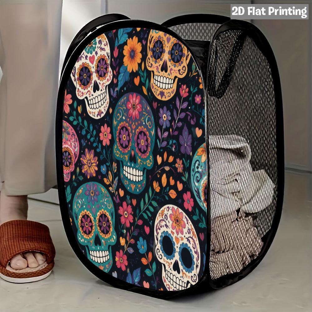 1Pcs Halloween Series 3 Pop-Up Laundry Hamper Expandable Mesh Hamper Basket for Room Bedroom Bathroom Organization Contemporary Storage