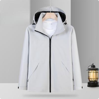 Herren und Damen Kapuzenjacke Einlagig Neue Modische Partner Einseitig Bedruckt Uni Farbe Winddicht Wasserdicht Jacke Vielseitig