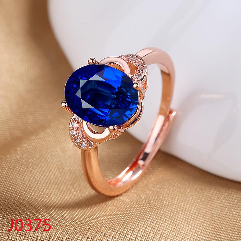 2026 18K Rose Gold-plated Pigeon Blood Ruby Ring Women's Light Luxury Diamond-set Engagement Ring Colored Open Index Finger Ring