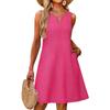 Women's Spring/summer V-neck Cuffless Bag Beach Smock Dress
