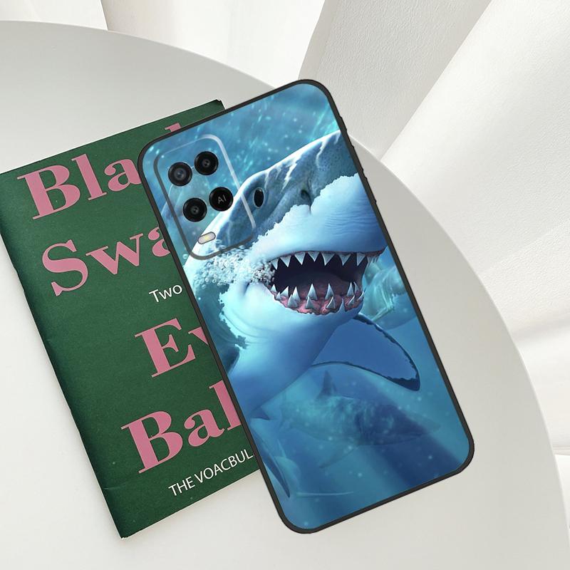 Ferocious Shark Animal Case For Oppo A58 A78 A98 A15 A16 A17 A52 A72 A76 A96 A54 A74 A94 A57 A77 A54S A57S Cover