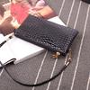 Crocodile Pattern Small Square Bag Women's Japanese and Korean Coin Bag Holding One Shoulder Crossbody Bag Patent Leather Key Mobile Coin Wallet