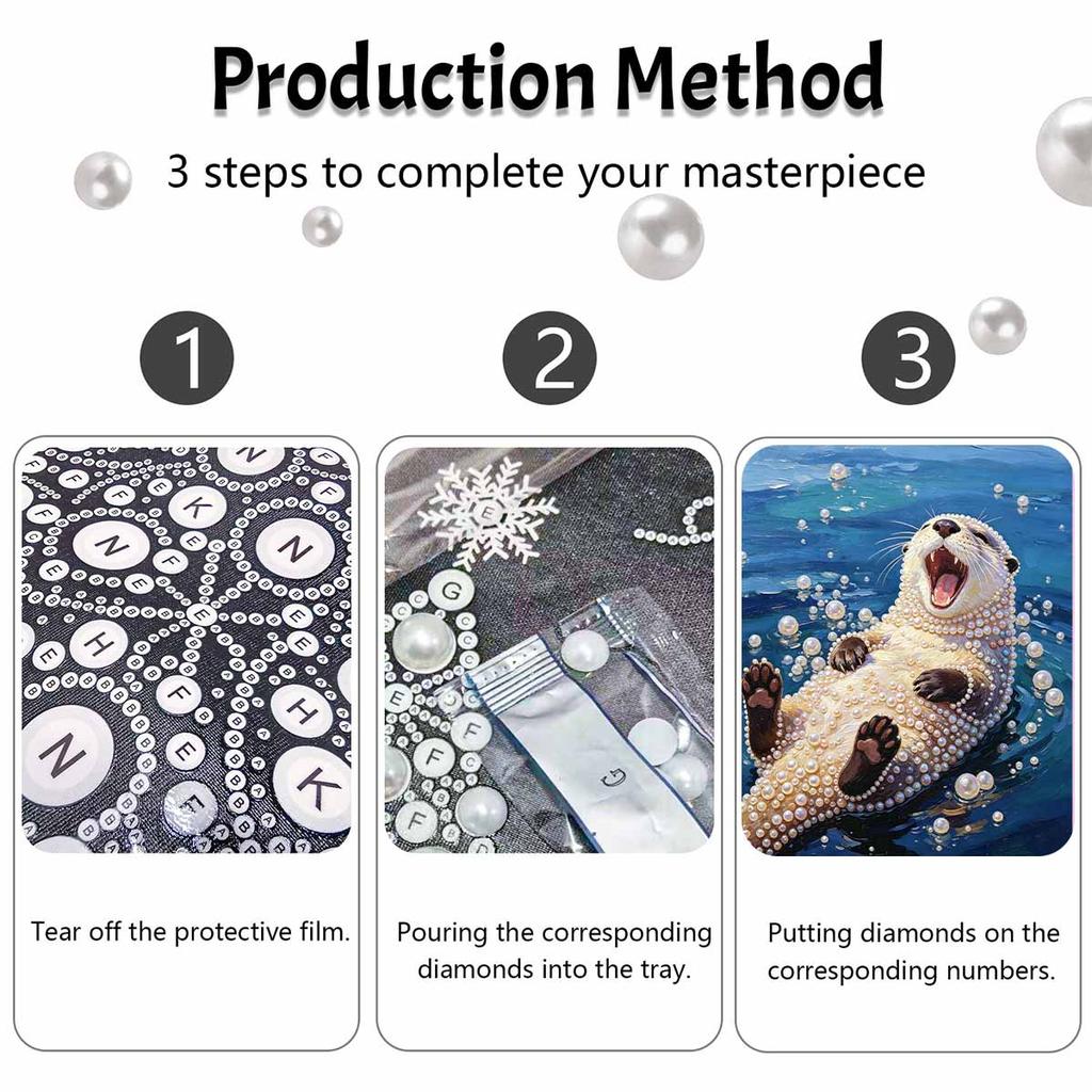 Pearl painting kit cute otter DIY home decoration painting
