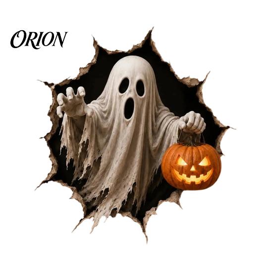 Holiday Vibe Wall Enhancements Halloween Break-in 3D Decals, Illusion Effect Spooky Breaking Through Decorative Decals for Dormitory Sticker,