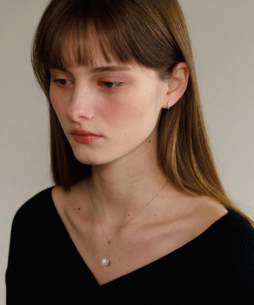 St.Scott London [Silver 925] Pearl Drop Necklace / Stj-Na1717Wg