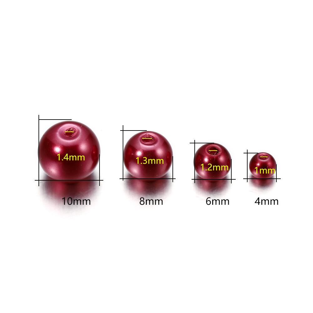 100pcs/lot 4-10mm Mixcolour Round Glass Beads Loose Beads Bracelet Earrings for DIY Jewelry Making Finding Accessories