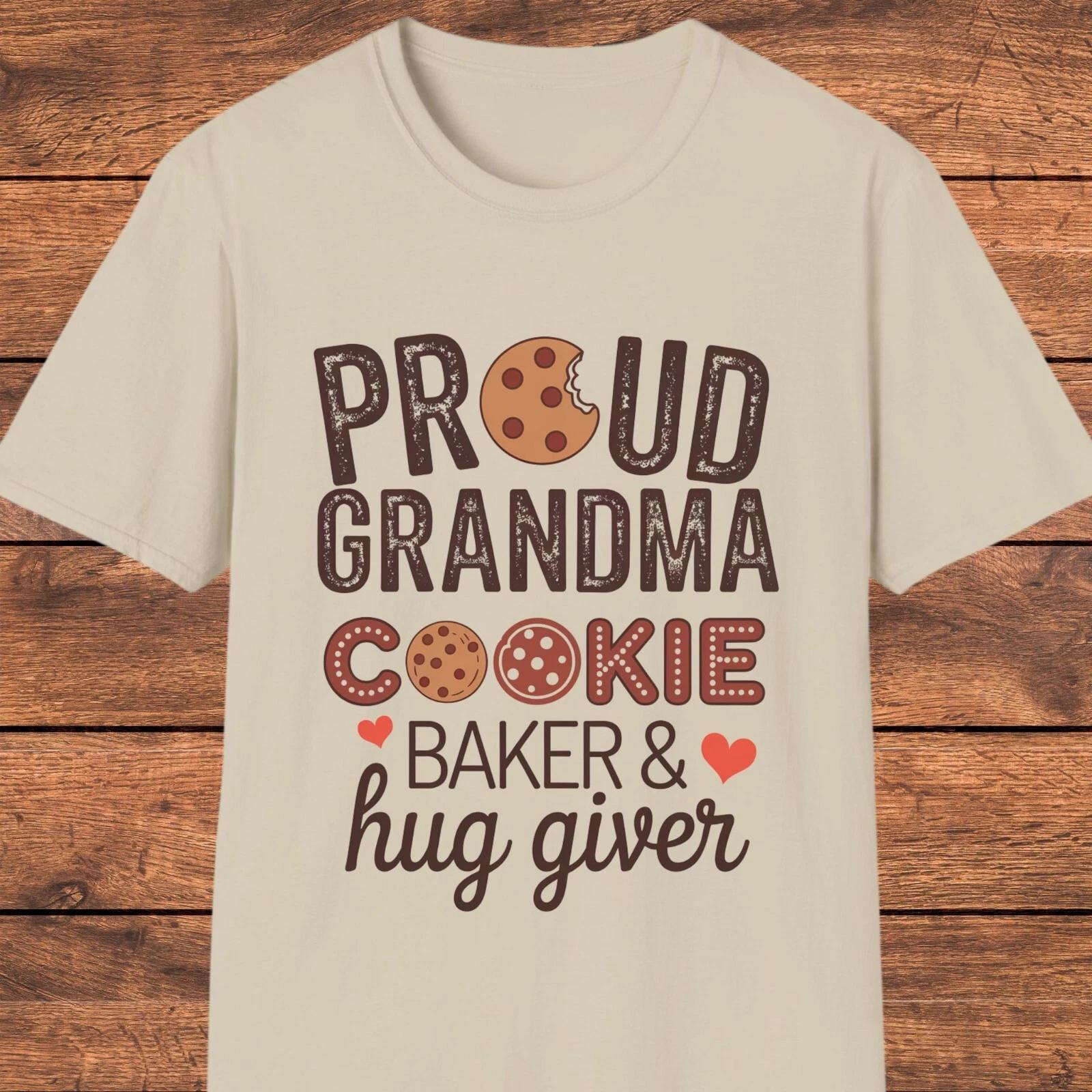 Proud Grandma Cookie Baker T- Shirt, Grandmother Graphic Shirt, Grandma Gift Tee S