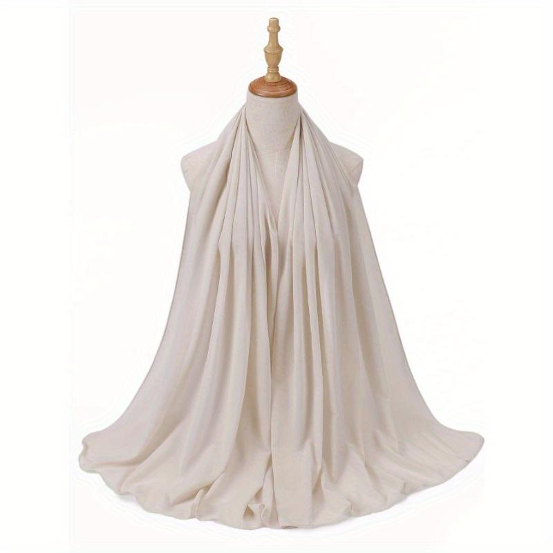 1pc Casual Versatile Solid Color Chiffon Scarf