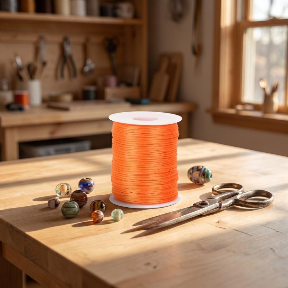 100m 1.5mm Braided Cord Solid Color Beading String Craft String Silk Rope  Chinese Knotting