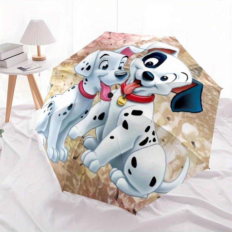 101 Dalmatians Automatic Open/CloseCartoon Umbrella-CuteUmbrella with Cute Design, Portable 3-Fold Compact Umbrella for Men & Women, Valenti