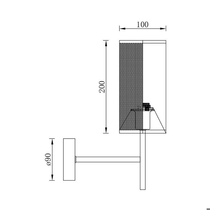 Wandleuchte 1xE14 23W IP20 – Schwarzes Metall