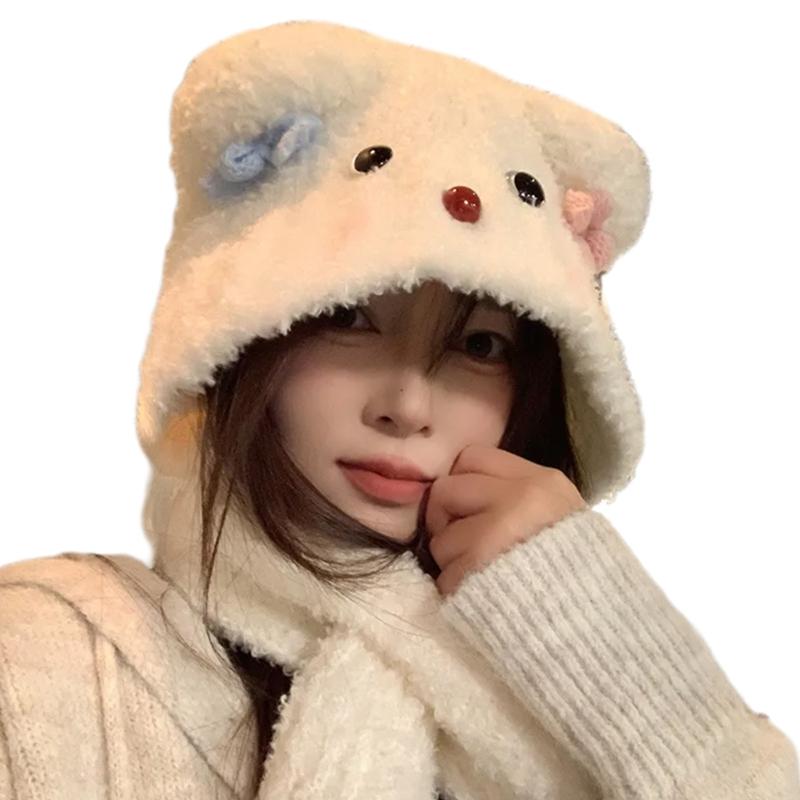 

Bear Ears Hat Outdoor Ear Protecting Hat Travel Essential Hat Snowmen Hat for Cold Weather
