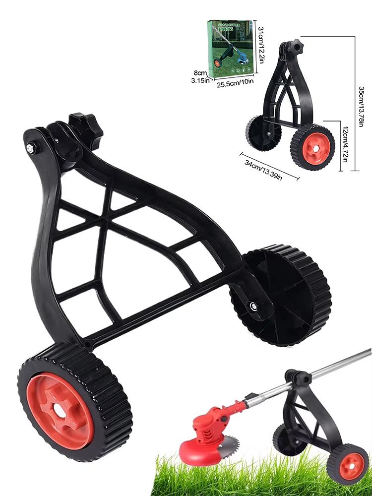 Adjustable Lawn Mower Support Wheel Attachment Garden Grass Trimmer Detachable Auxiliary Wheel Quick Change Power Tool