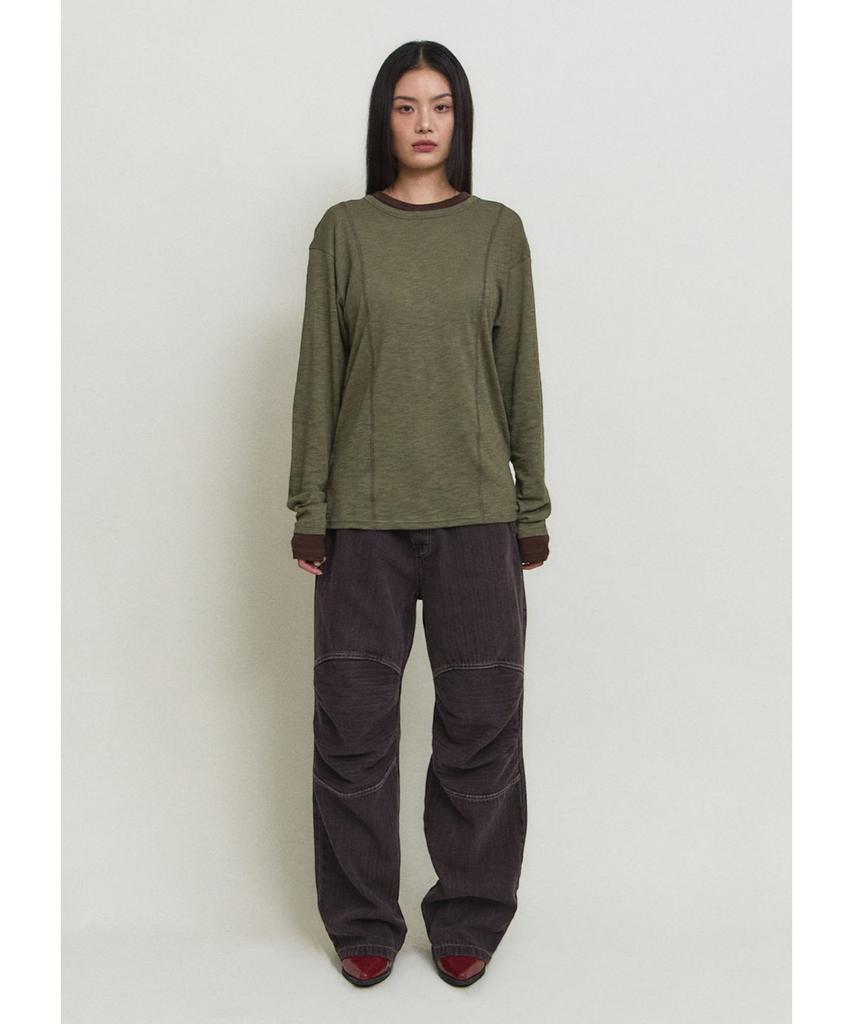 PARADIGMFILM [Ep.01] Dyed Herringbone Double Knee Pants (Burgundy)