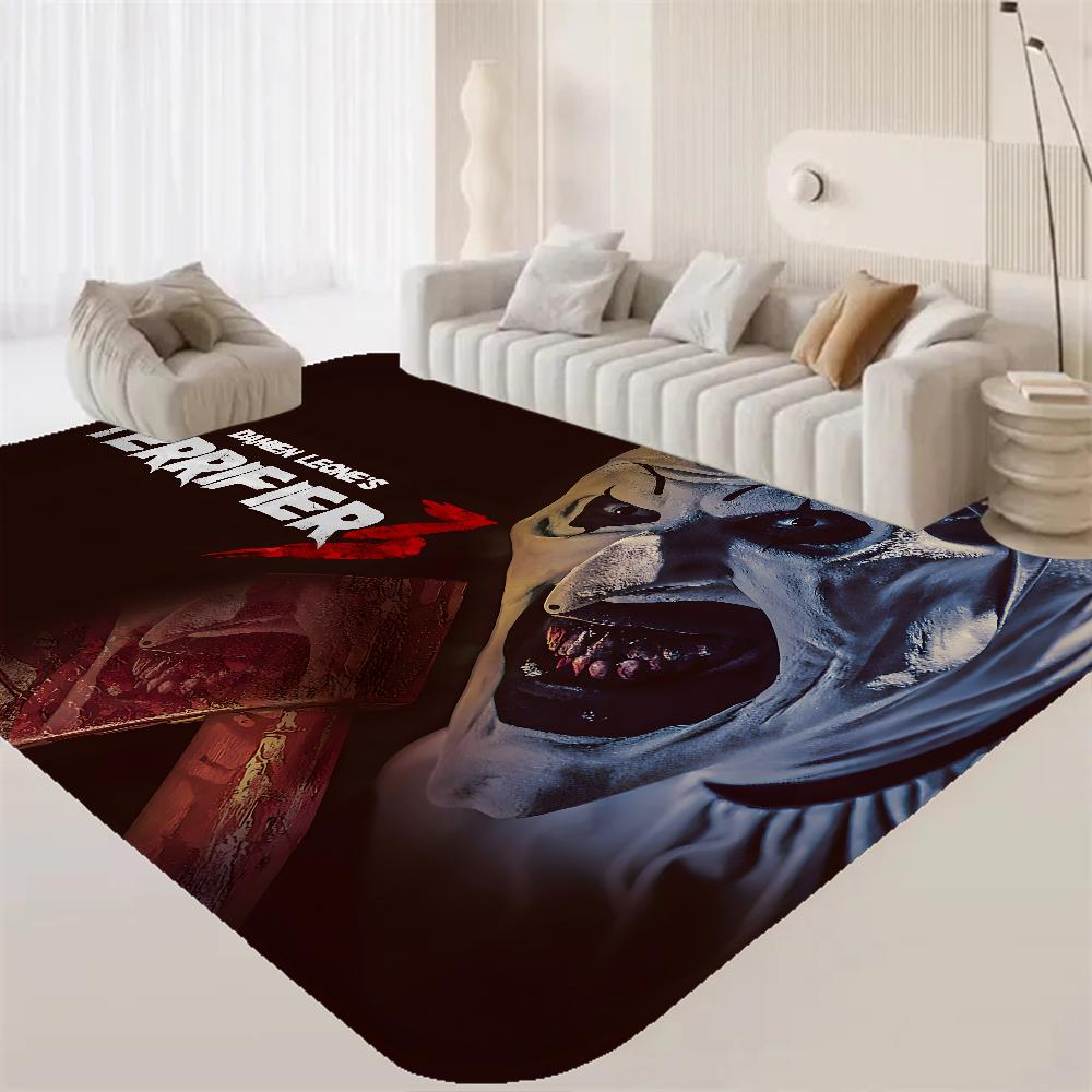 T-Terrifier 3 Skräck Clown Film Badmat Barnrum Sovrumsdekoration Balkong Halkfri Dörrmatta Vardagsrum Alfombra