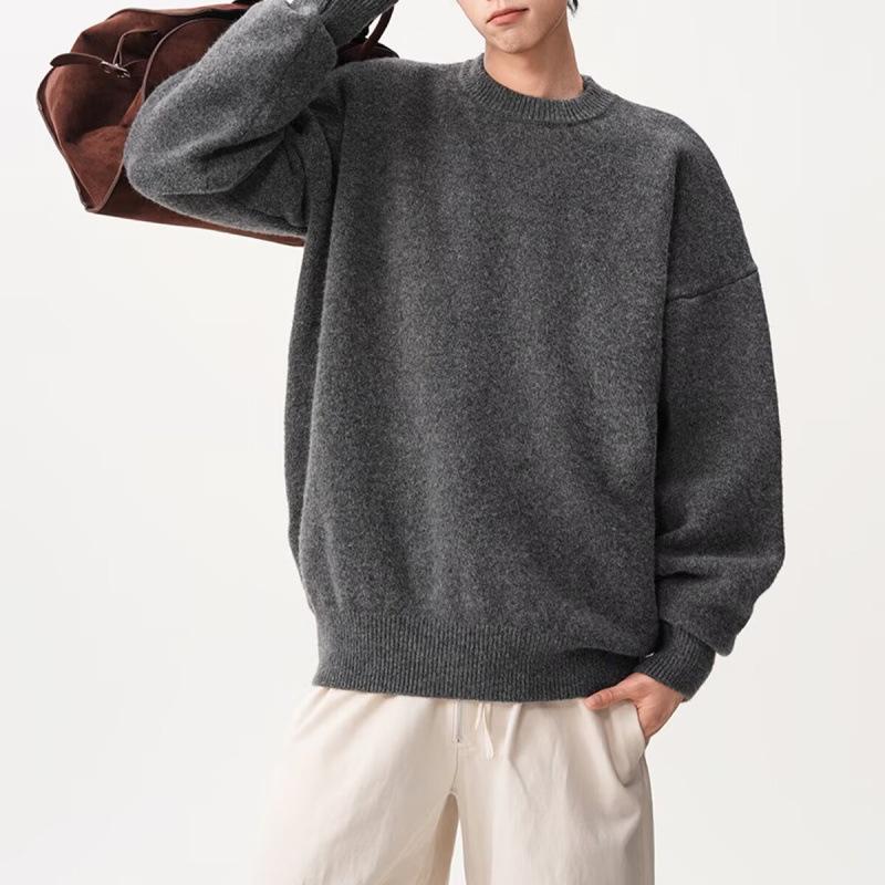 Men's Trendy Slim Fit Crew Neck Sweater - Autumn/Winter 2024 Collection